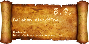Balaban Viviána névjegykártya